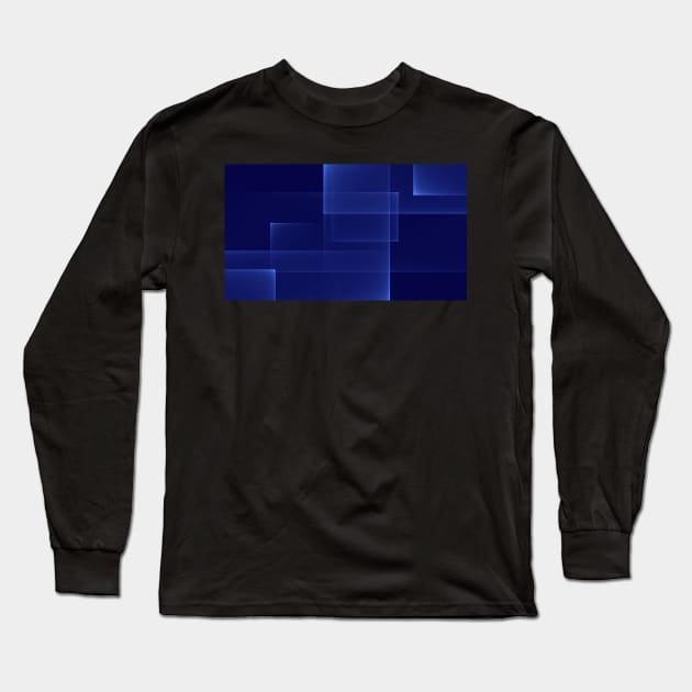 Abstract square and rectangle shapes illustration background Blue Long Sleeve T-Shirt by Russell102